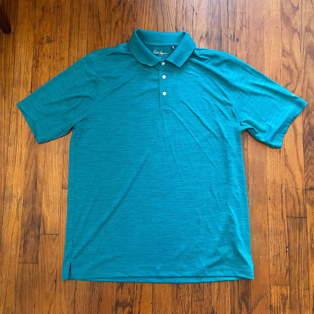 NWT Walter Hagen Golf Polo Teal Short Sleeve 25+ UPF Size L